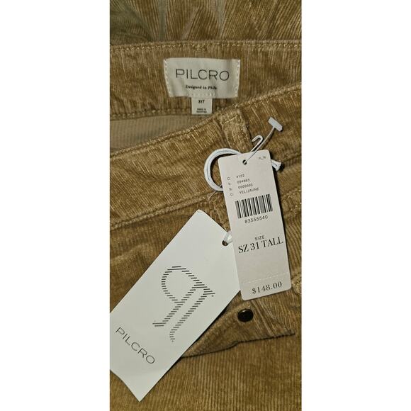 NWT ANTHROPOLOGIE The Yaya Mid-Rise Crop Flare Jeans by Pilcro $148 31 TALL Dune - Picture 5 of 5